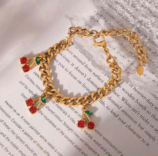 Pulsera Gold Cherry Bliss