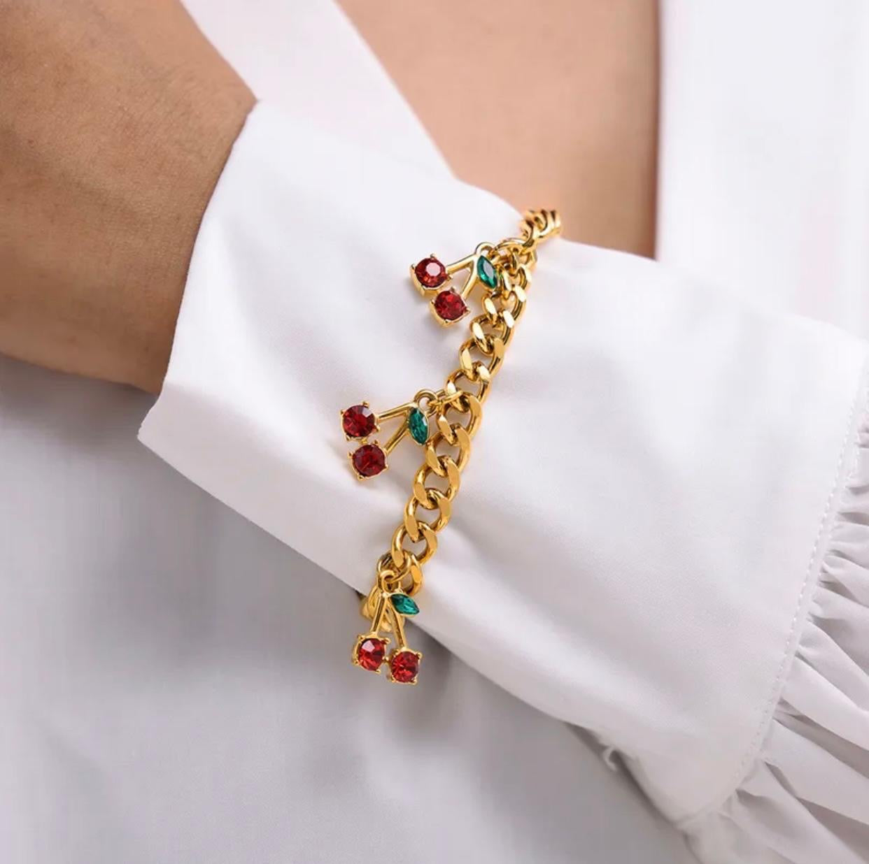 Pulsera Gold Cherry Bliss